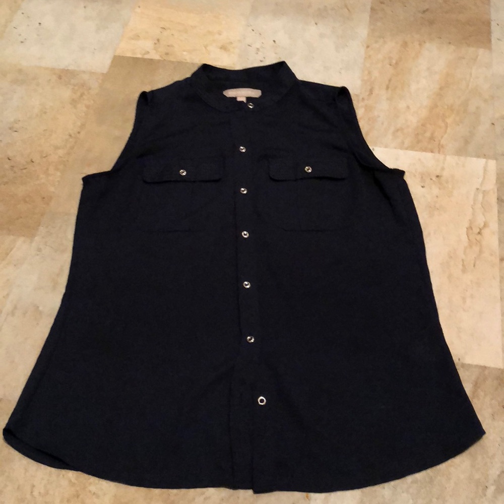 Navy Banana Republic Sleeveless Shirt